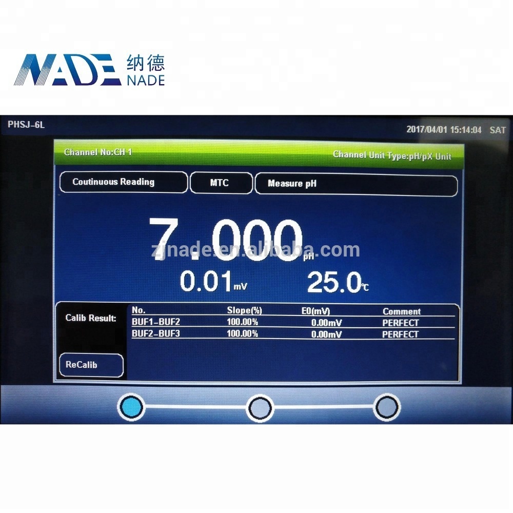 NADE -2.000~20.000 touch screen 6 piont calibration bench pH meter