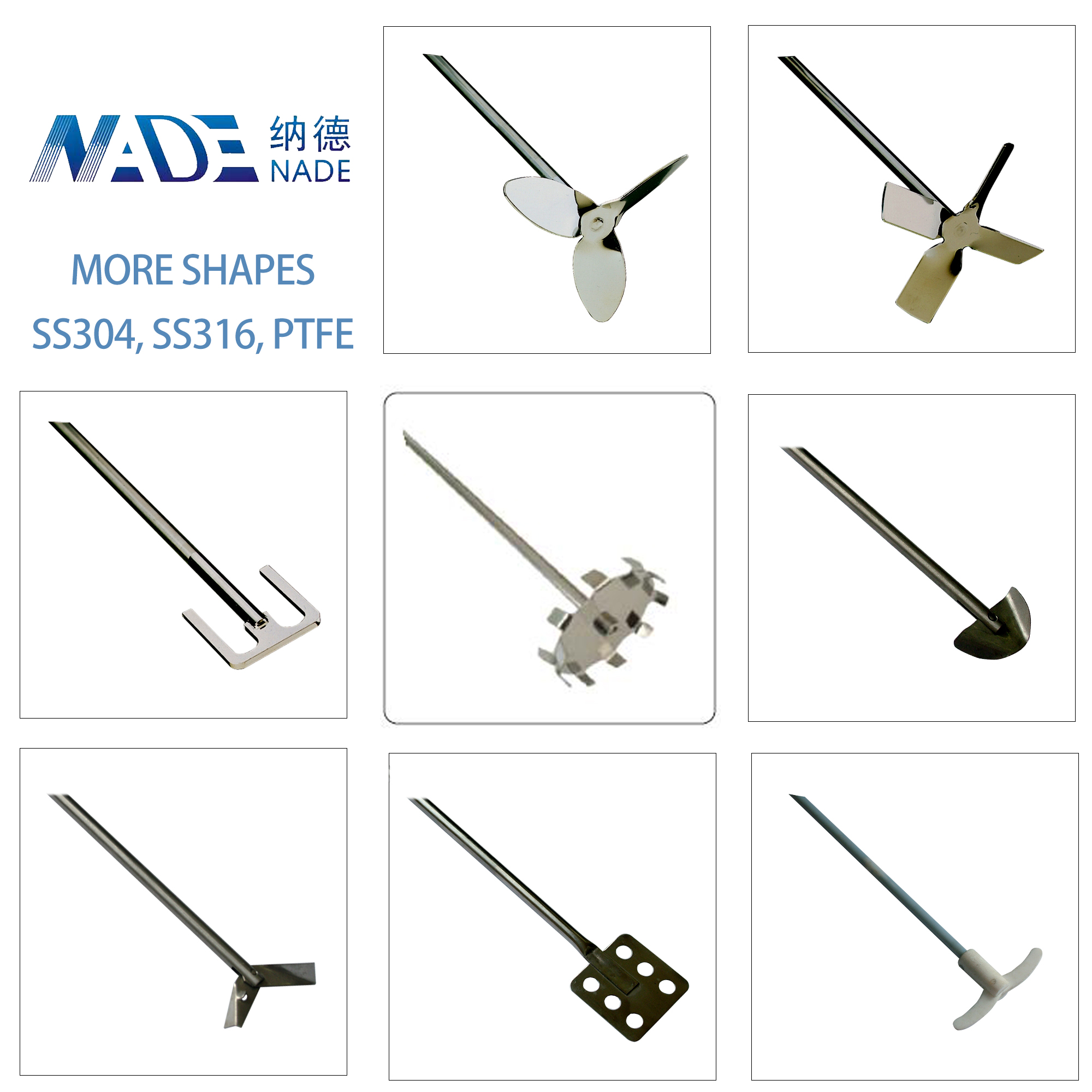 More shapes of stirring paddle from NADE 3